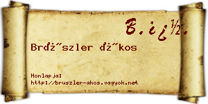 Brüszler Ákos névjegykártya